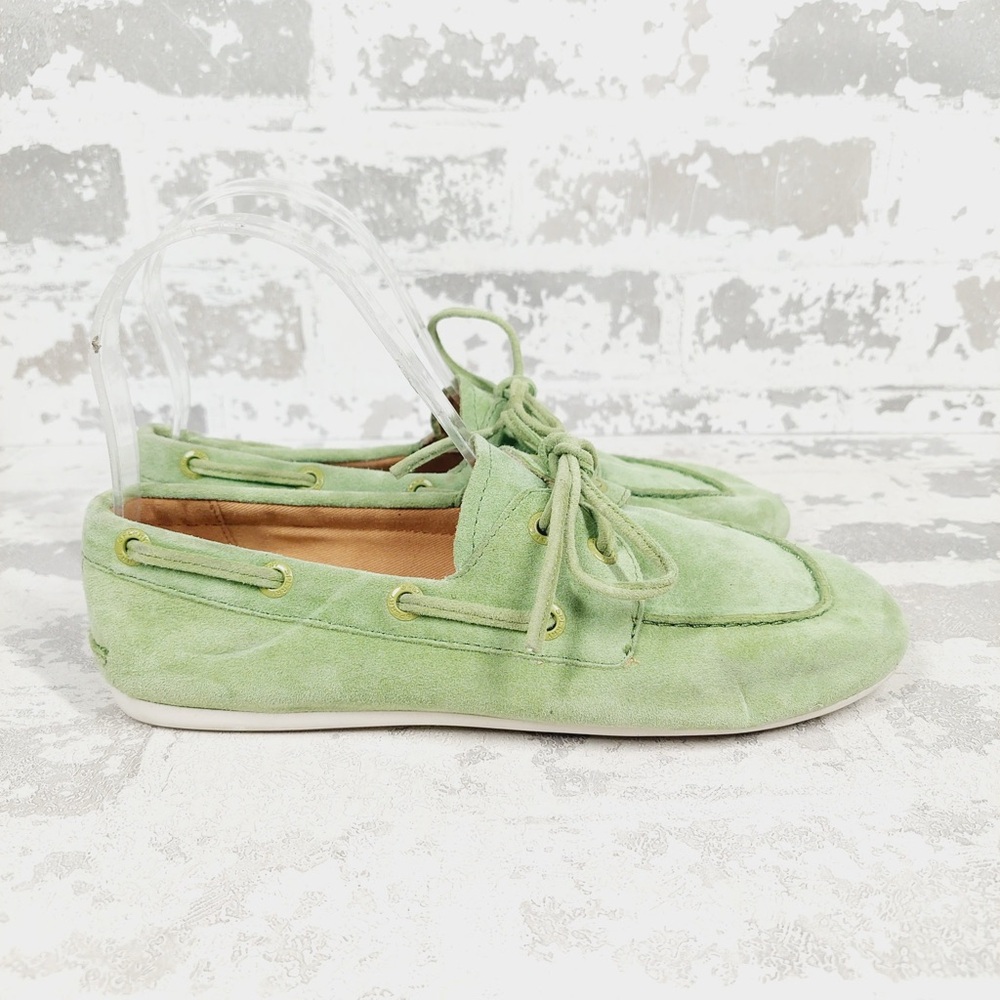 NEW Sperry Slimboat LTT Sneakers Women 5.5 Green Suede Preppy Coastal M554 - Picture 5 of 11